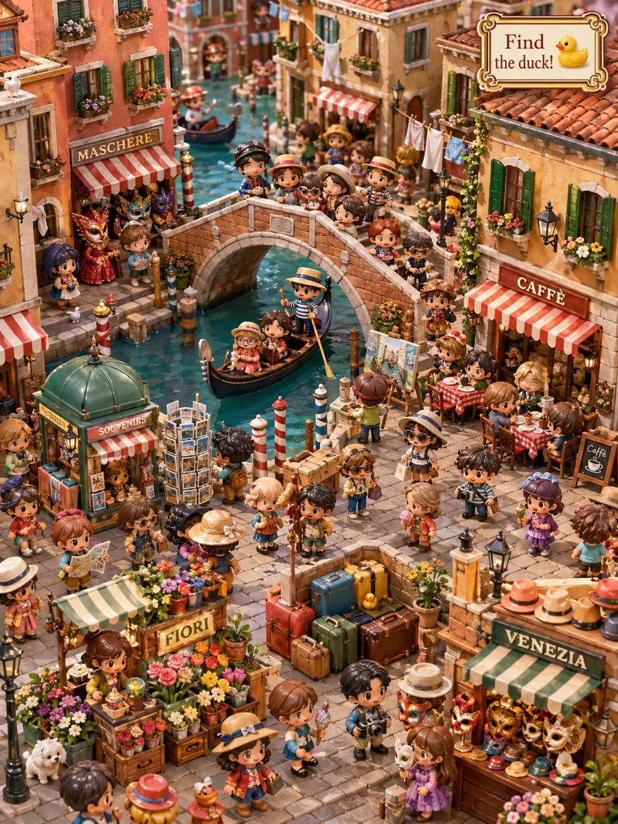 Chú vịt ẩn giấu ở Venice thu nhỏ