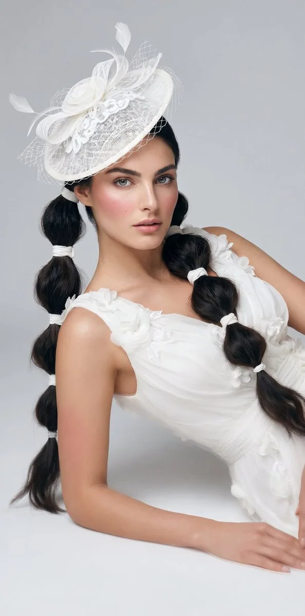 Chân dung cô dâu thời trang đội mũ fascinator