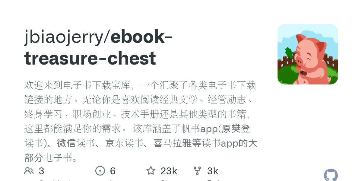 kho ebook truc tuyen ebook treasure chest tren github thu hut 22630 luot sao
