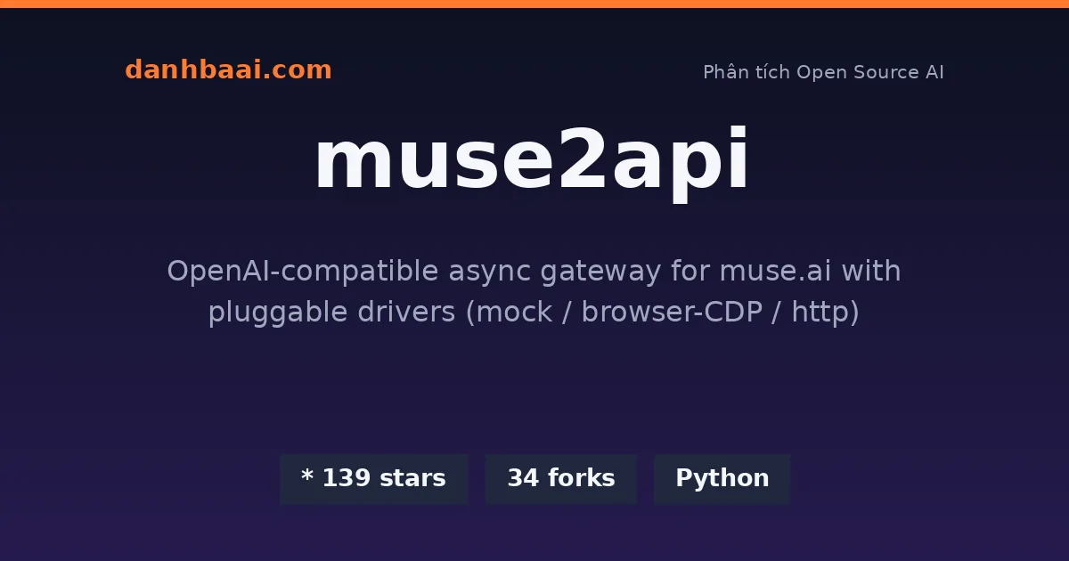 muse2api – Cổng API OpenAI cho muse.ai, async và mở rộng 1 muse2api danhbaai