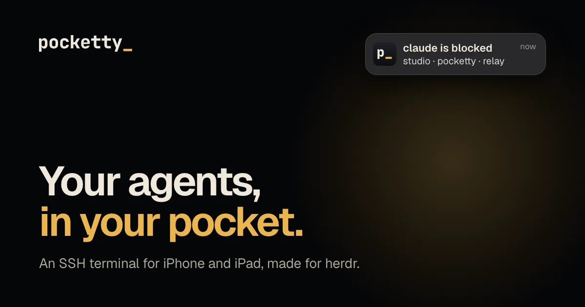 pocketty ung dung ssh terminal tren iphone gui canh bao khi ai agent gap su co